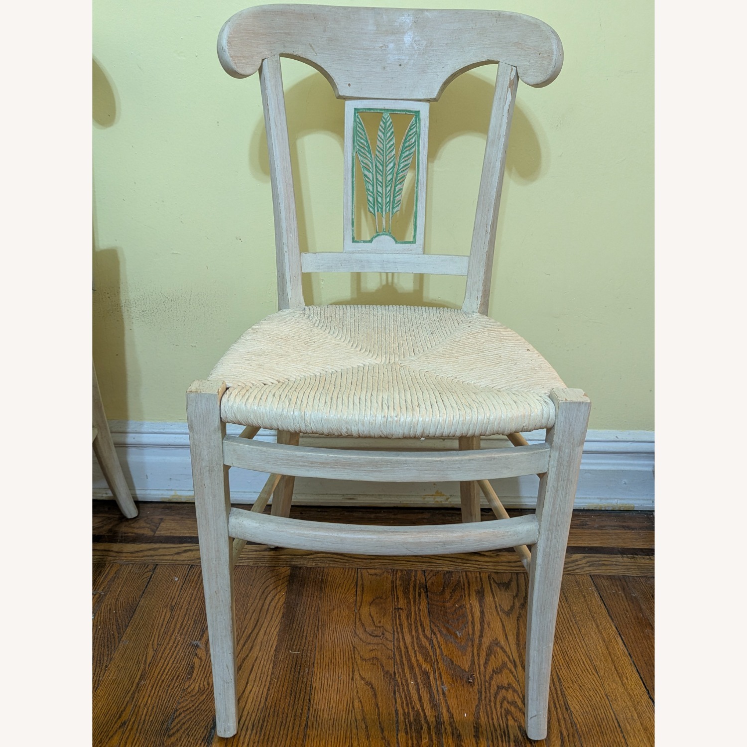 Vintage/Antique White Wood Dining Chairs - image-1
