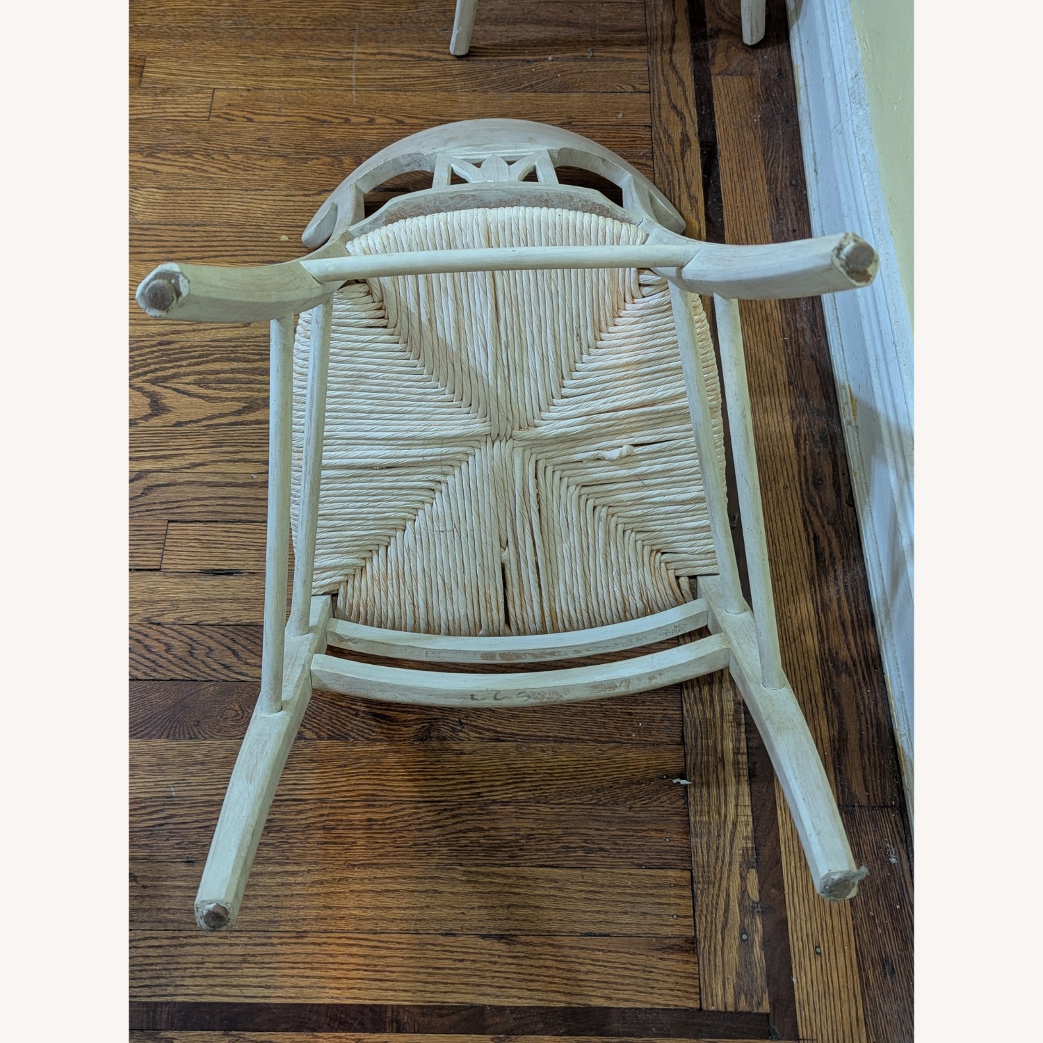 Vintage/Antique White Wood Dining Chairs - image-9