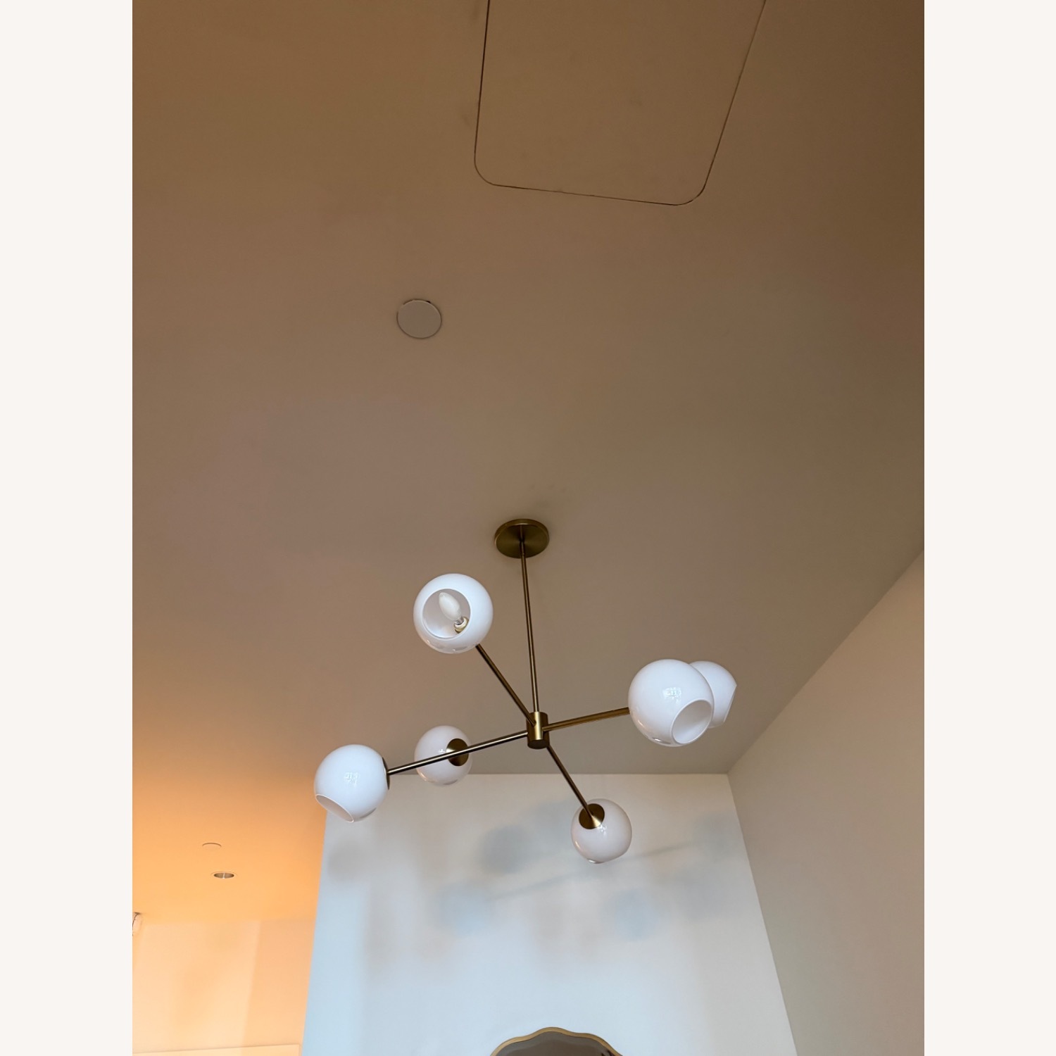 West Elm Staggered Glass 6-Light Chandelier (37")  - image-2
