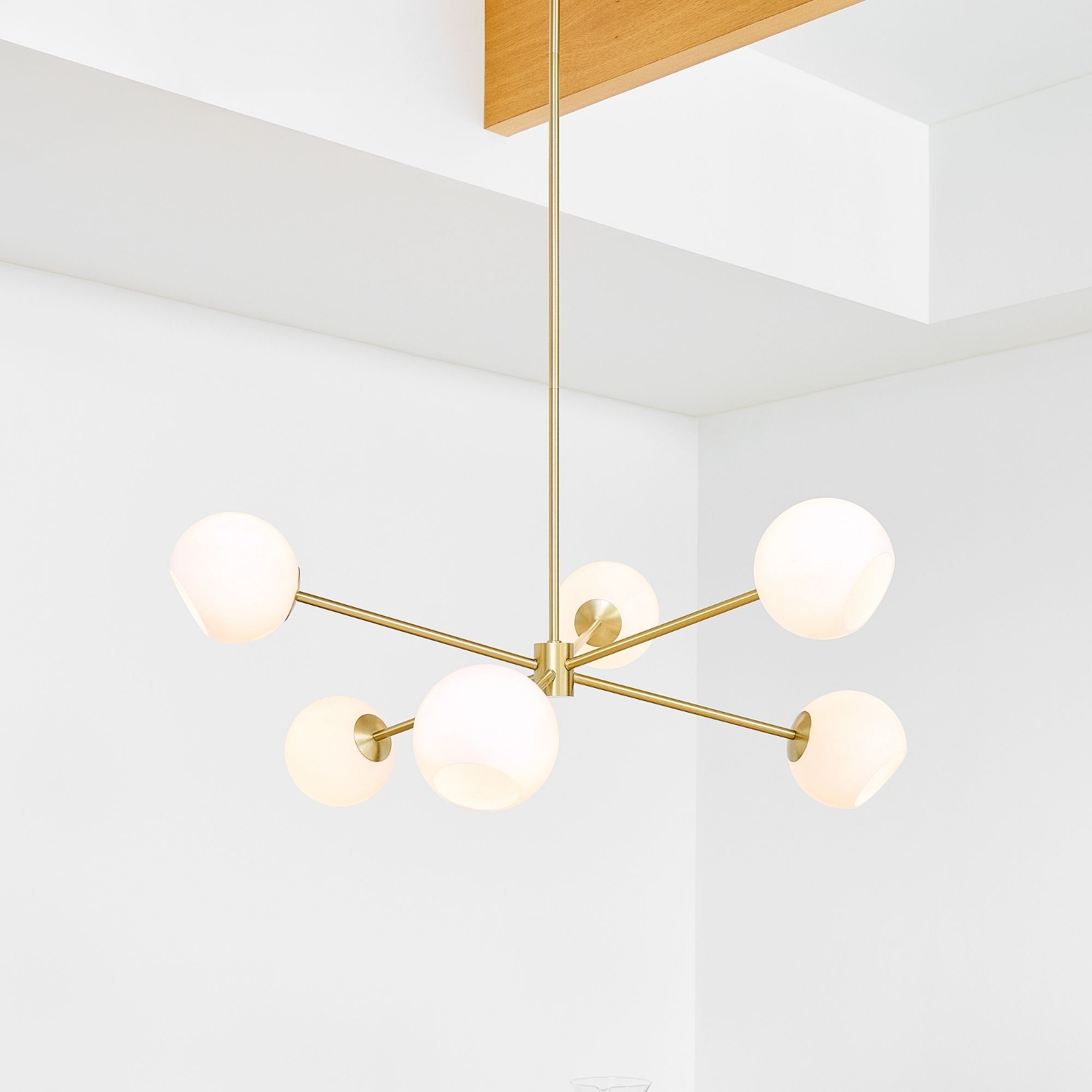 West Elm Staggered Glass 6-Light Chandelier (37")  - image-4