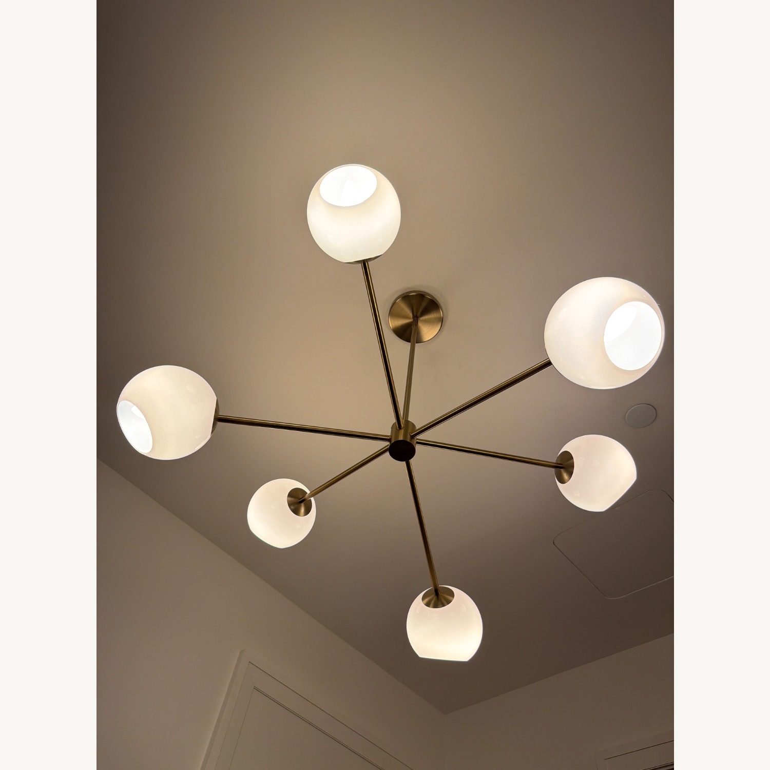 West Elm Staggered Glass 6-Light Chandelier (37")  - image-3