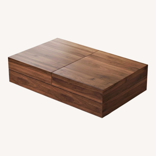 Used Dark Brown Wood Coffee Table with Storage for sale on AptDeco