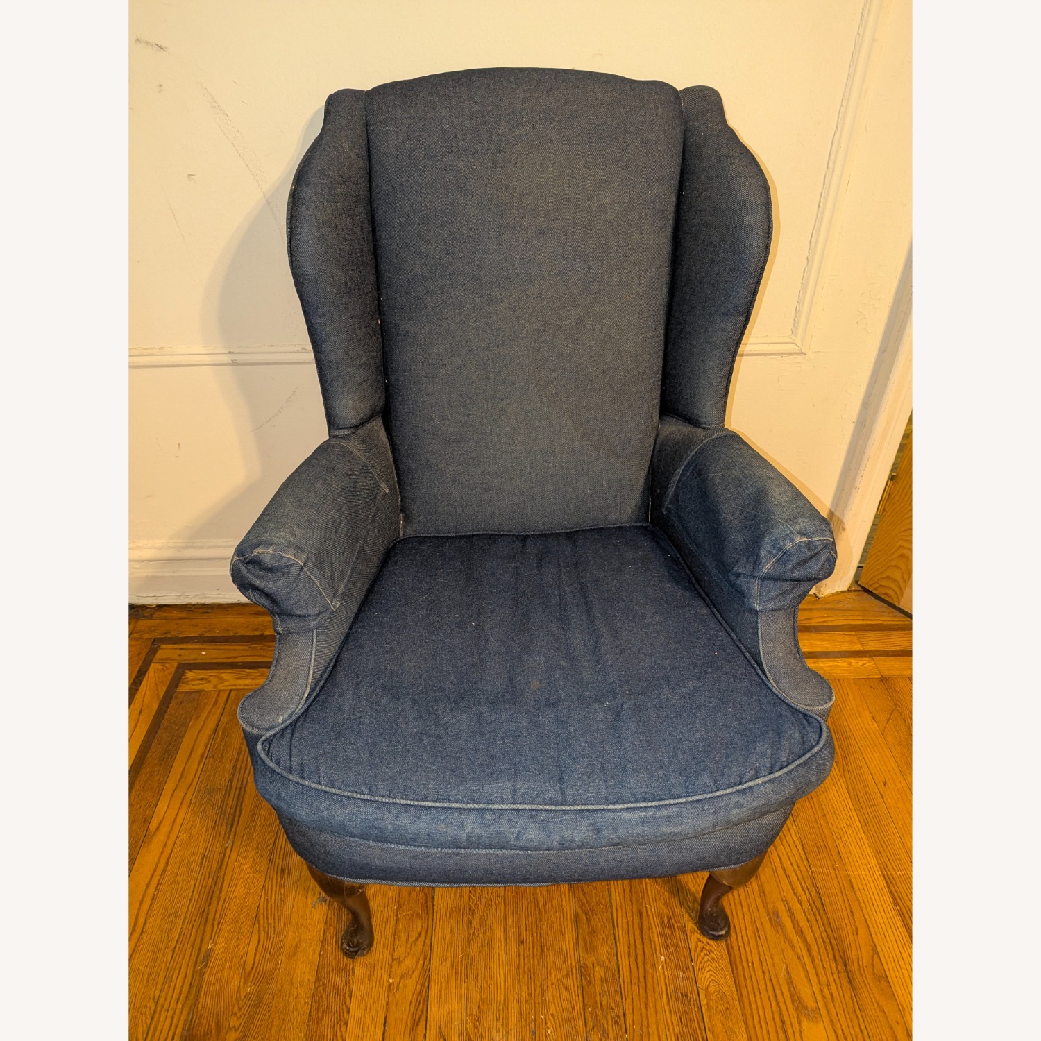 Vintage/Antique Finds Blue Fabric Armchair - image-1
