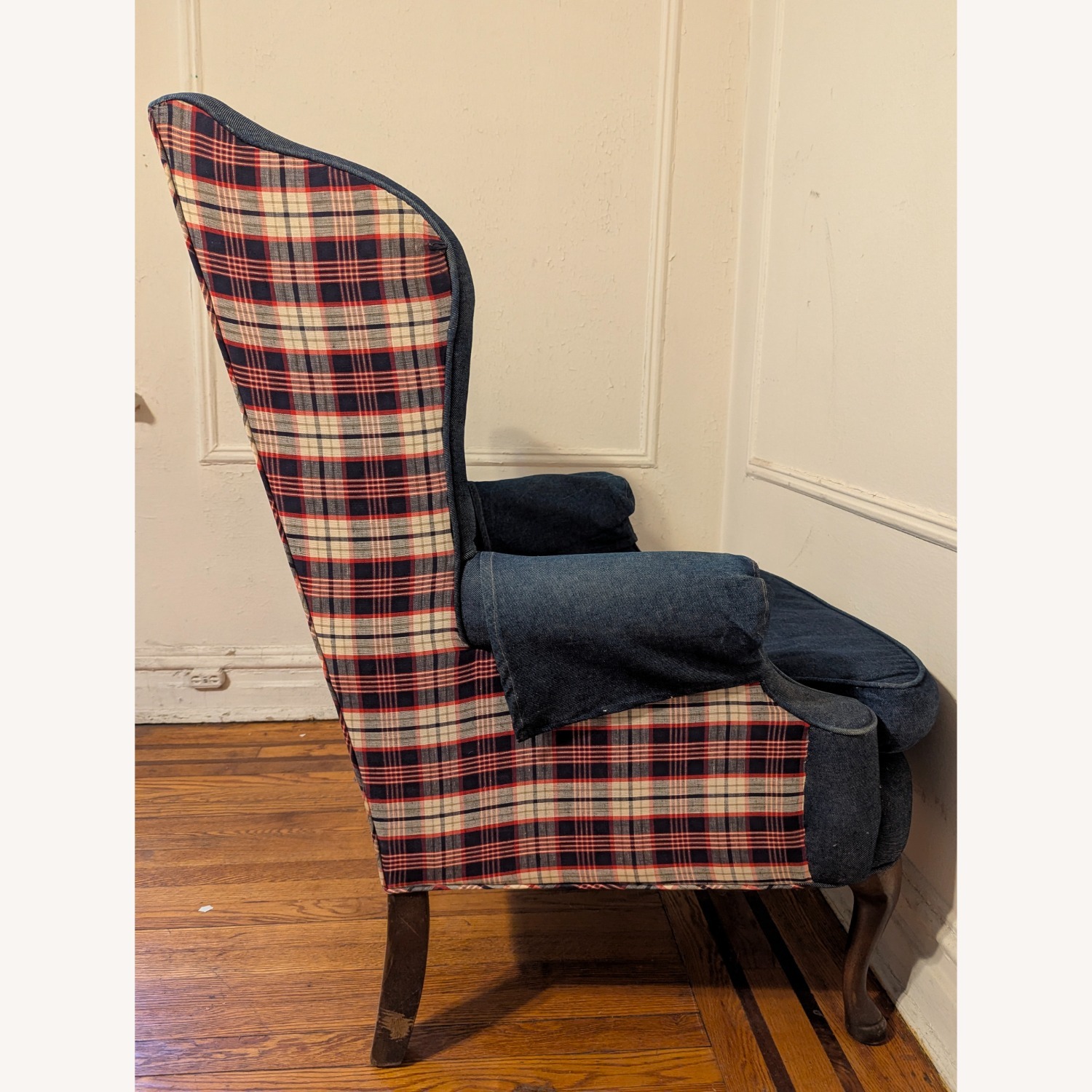 Vintage/Antique Finds Blue Fabric Armchair - image-3