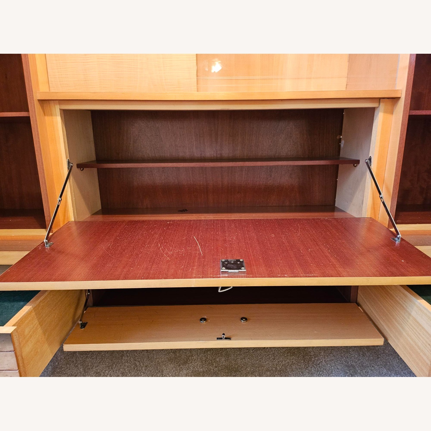 Vintage German MCM Bar Cabinet Wall Unit - image-8
