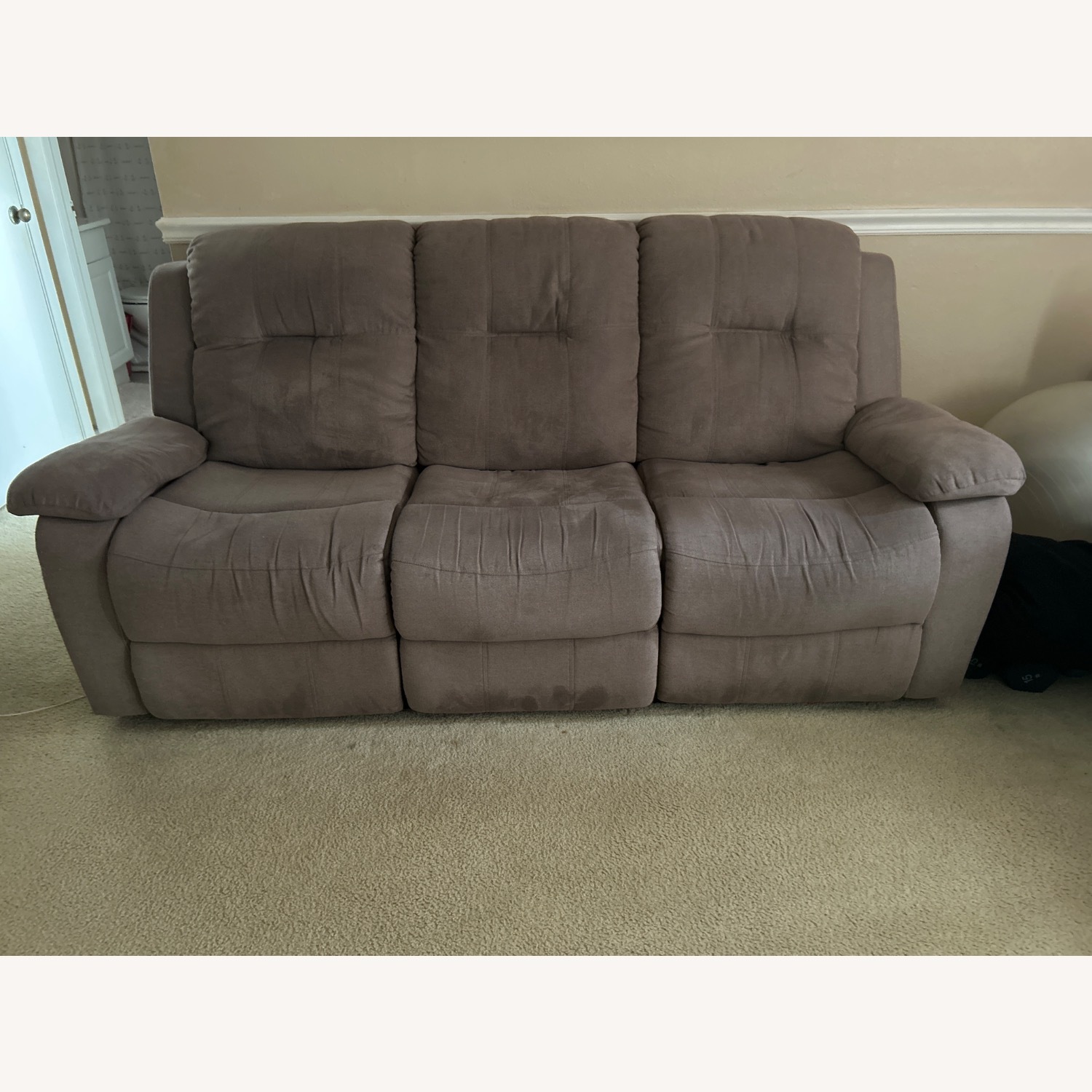 The Furniture Warehouse Light Brown Loveseat - image-1