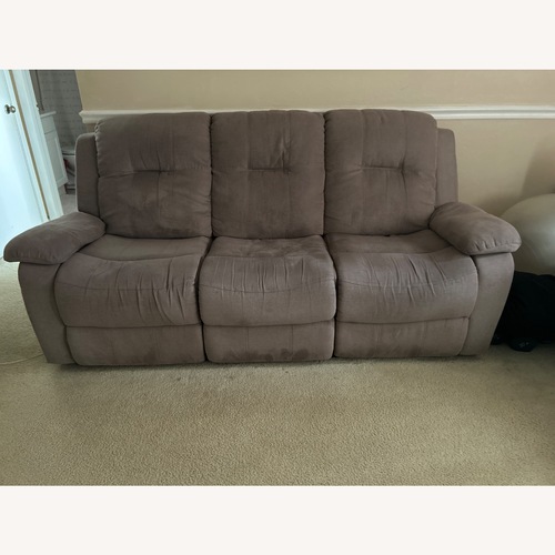 Used The Furniture Warehouse Light Brown Loveseat for sale on AptDeco