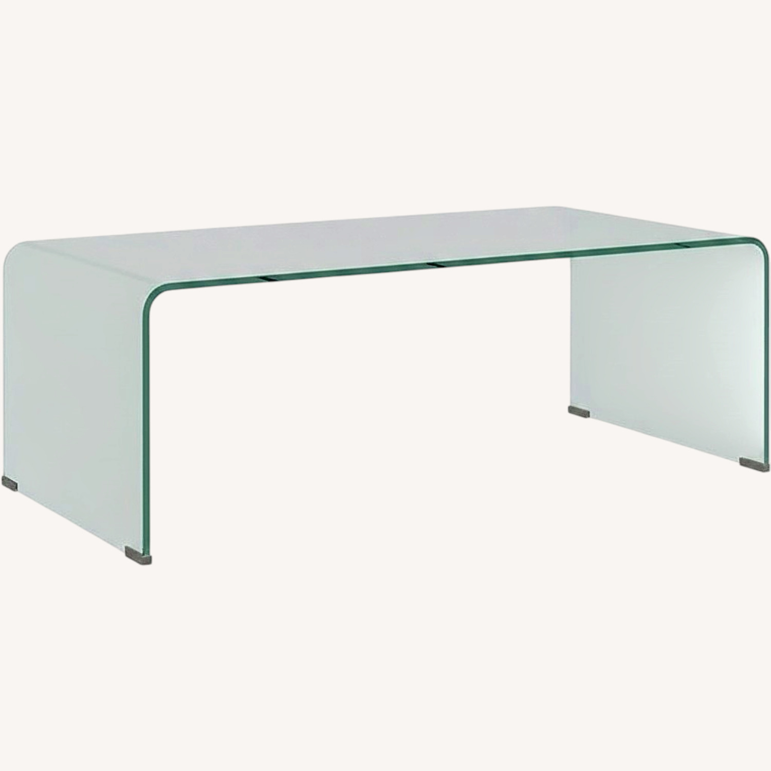 Rounded Edge Glass Coffee Table - image-0