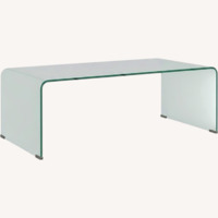 Rounded Edge Glass Coffee Table