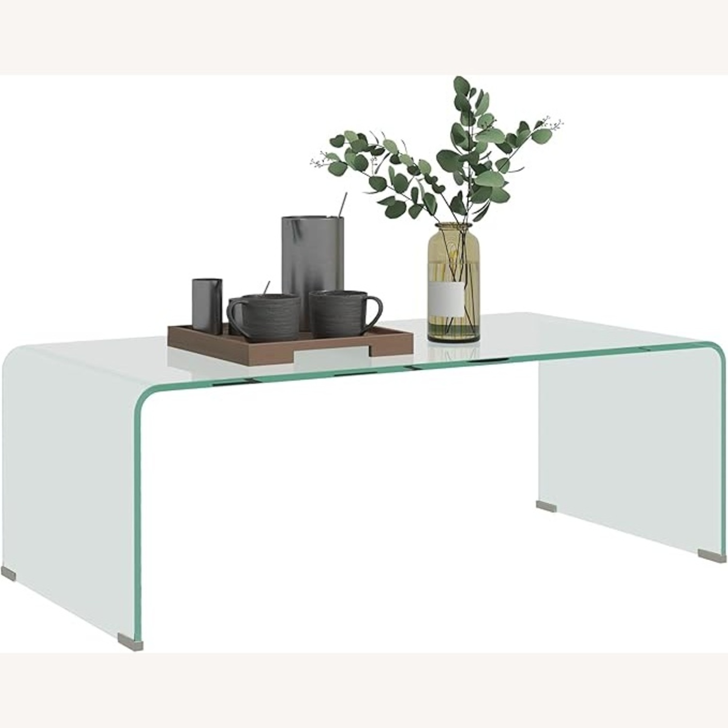 Rounded Edge Glass Coffee Table - image-4