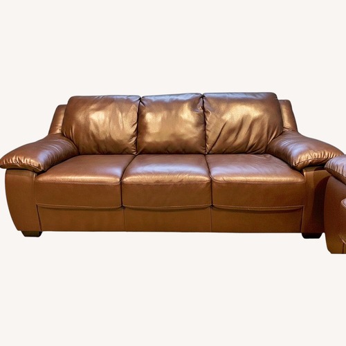 Used Macy's Dark Brown Leather Sleeper Sofa for sale on AptDeco