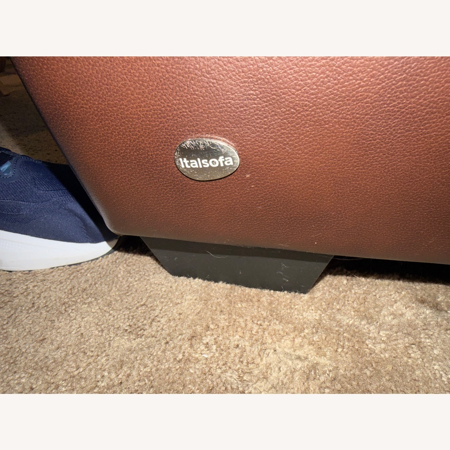 Macy's Dark Brown Leather Sleeper Sofa - image-4