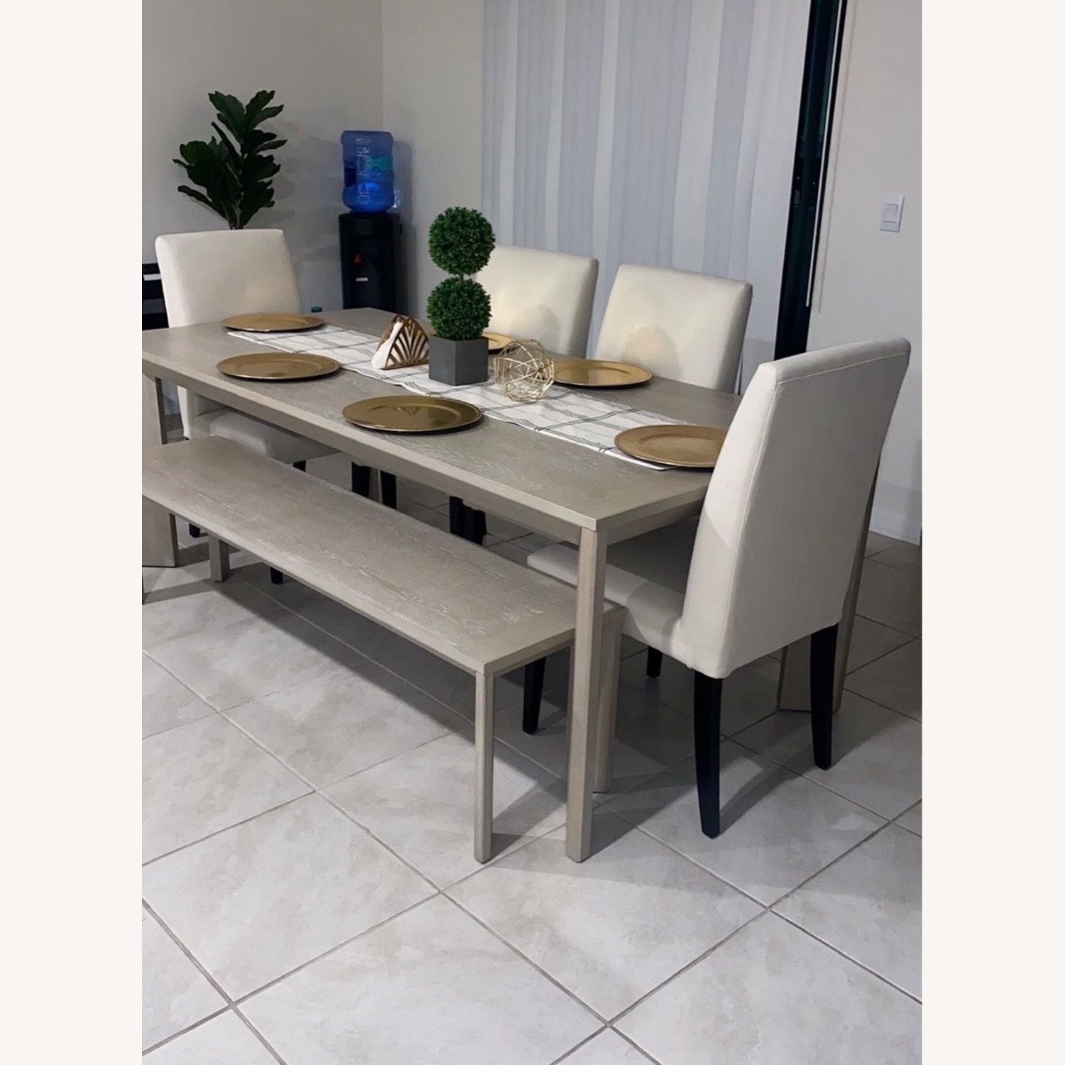 City Furniture Light Gray Rectangular Dining Room Table Set  - image-2