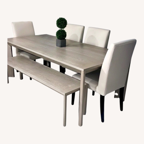 Used City Furniture Light Gray Rectangular Dining Room Table Set  for sale on AptDeco