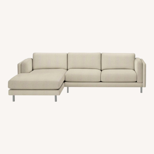 Used Room & Board Cade White Fabric 2 Piece Sectional for sale on AptDeco