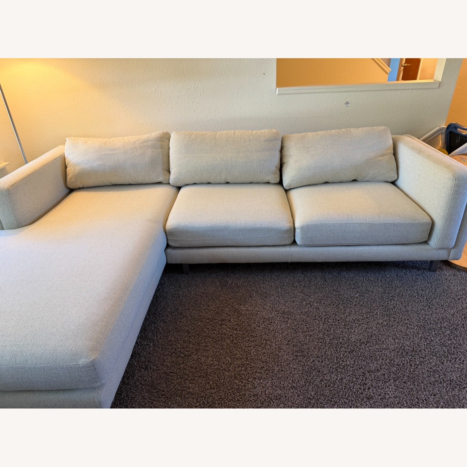 Room & Board Cade White Fabric 2 Piece Sectional - image-1