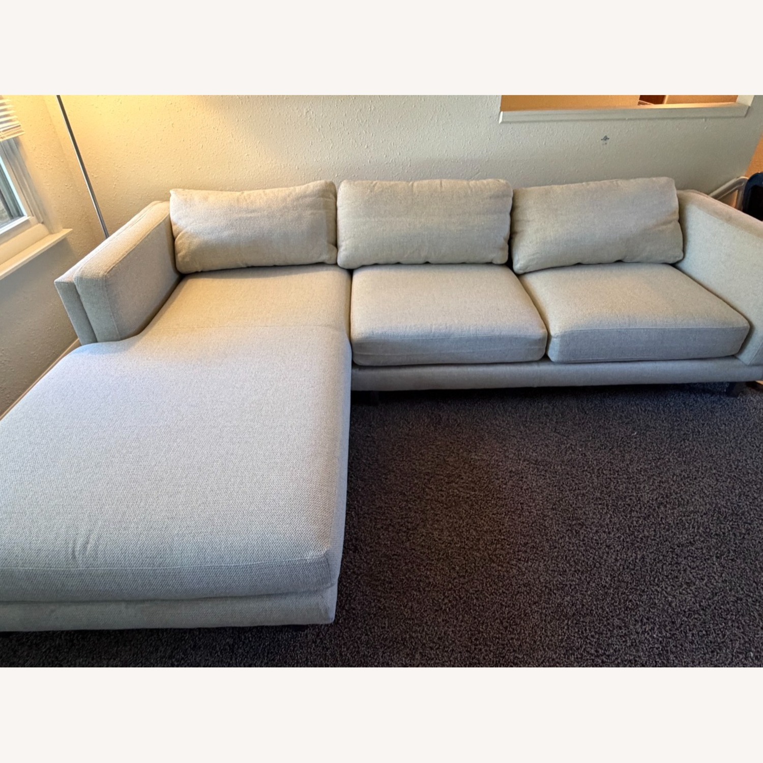 Room & Board Cade White Fabric 2 Piece Sectional - image-11
