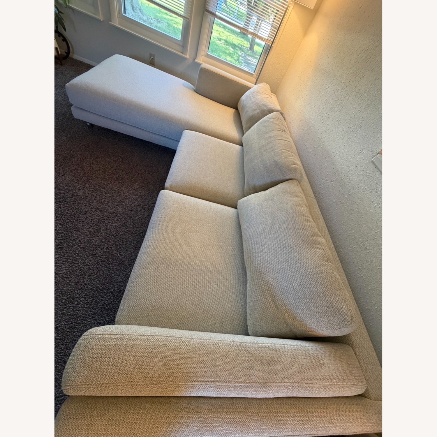 Room & Board Cade White Fabric 2 Piece Sectional - image-8