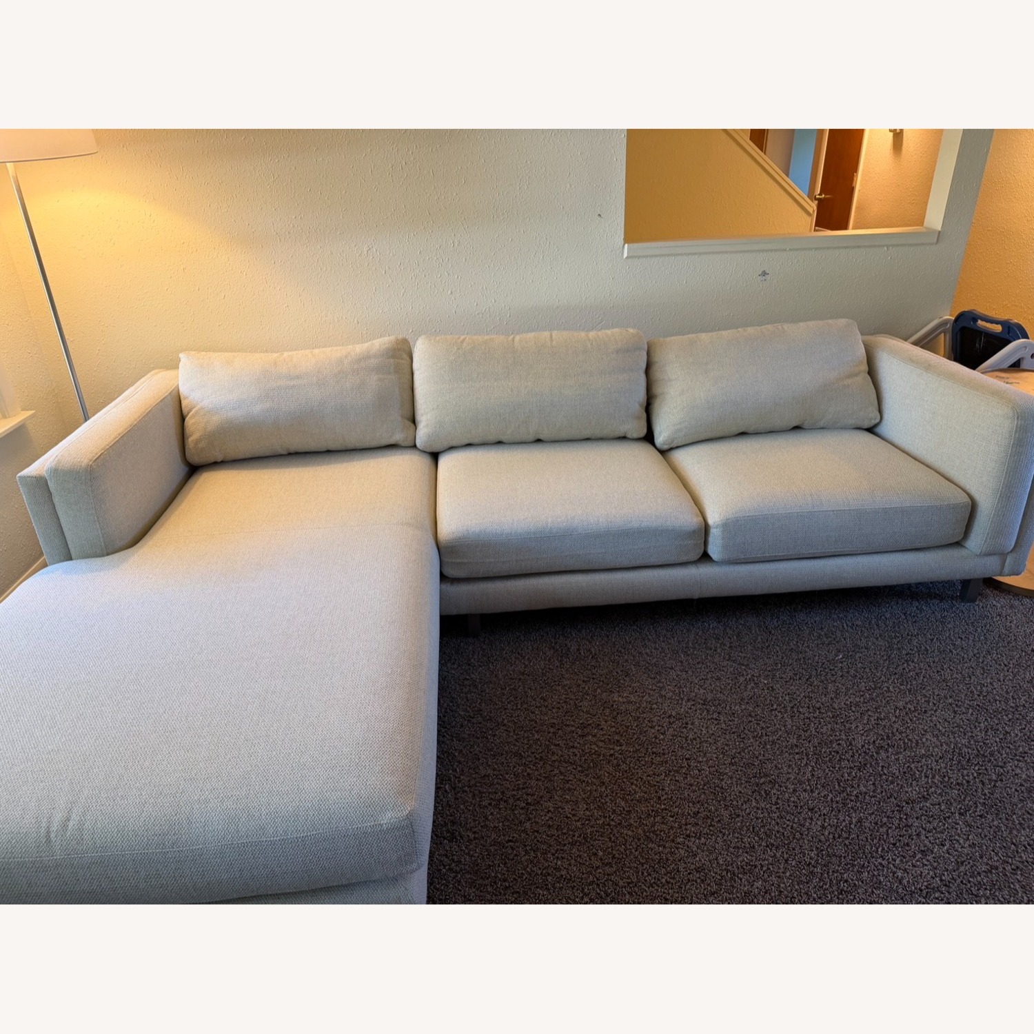 Room & Board Cade White Fabric 2 Piece Sectional - image-9
