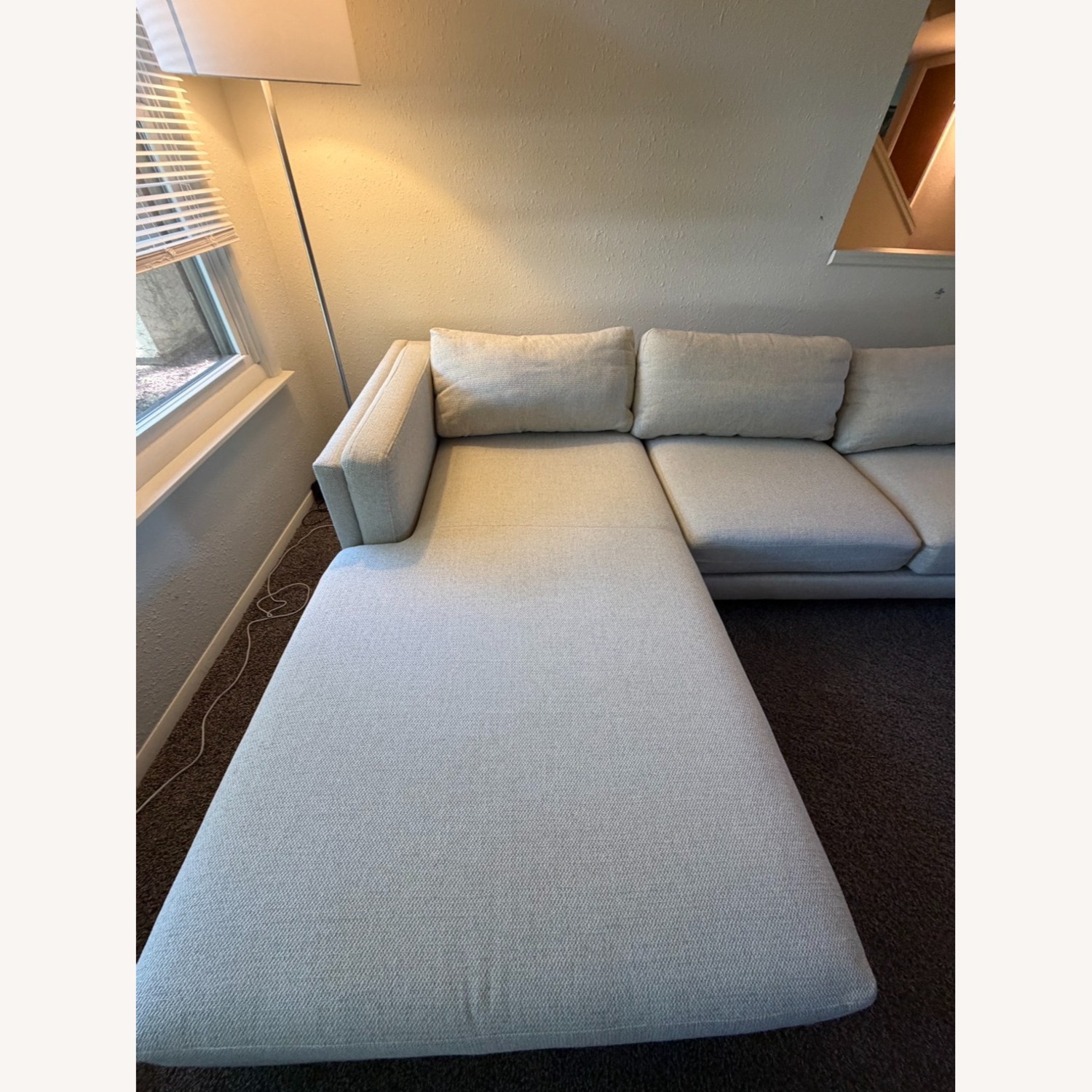 Room & Board Cade White Fabric 2 Piece Sectional - image-4