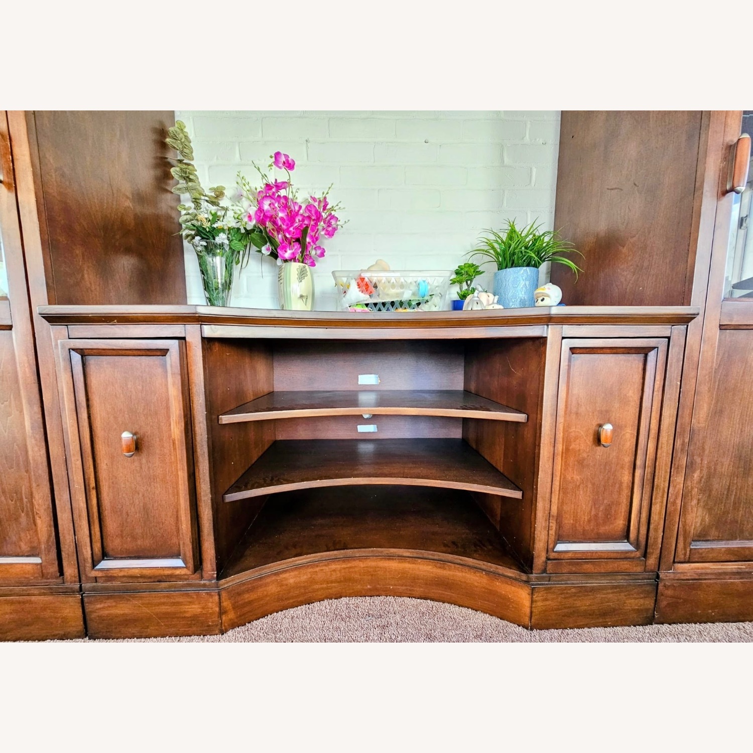 Dark Brown Wood Media Storage - image-2