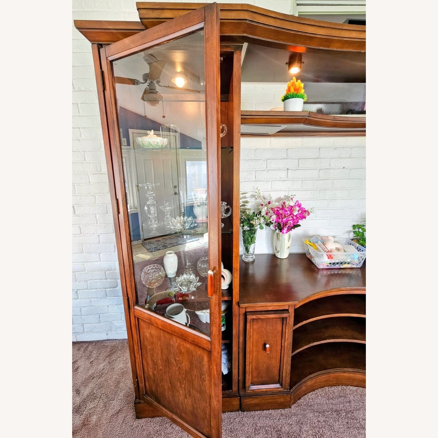 Dark Brown Wood Media Storage - image-4