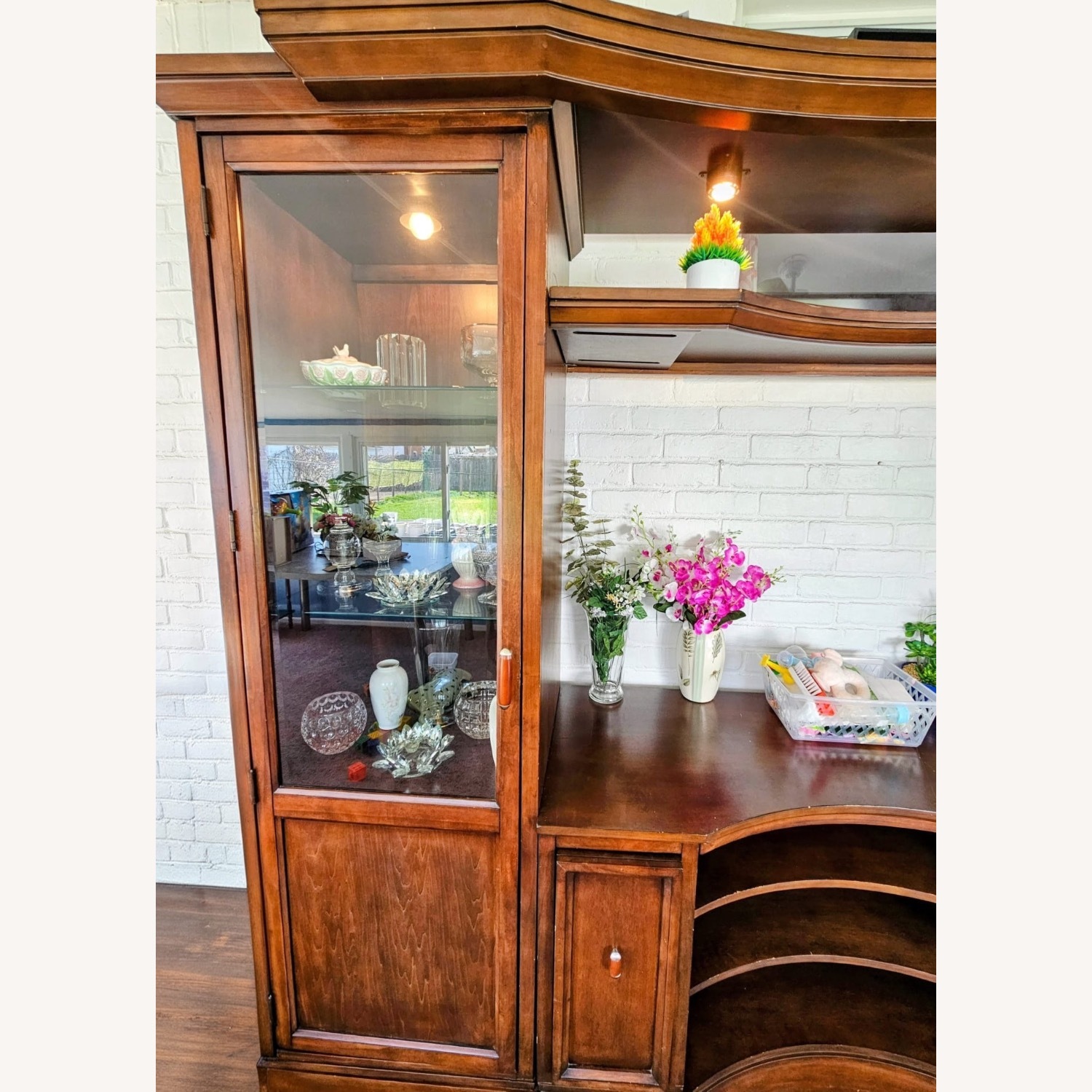 Dark Brown Wood Media Storage - image-3