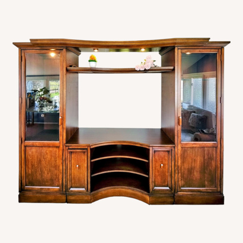 Used Dark Brown Wood Media Storage for sale on AptDeco