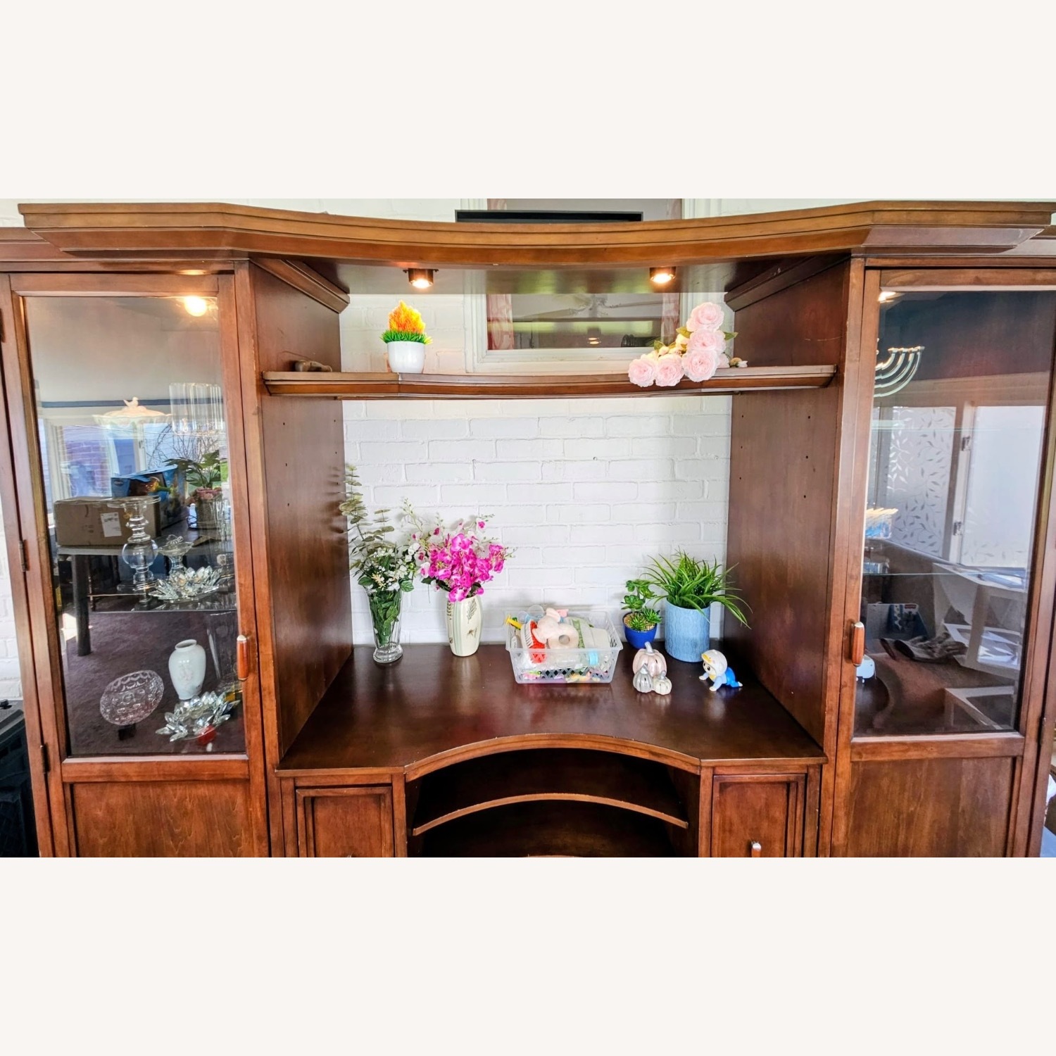 Dark Brown Wood Media Storage - image-6