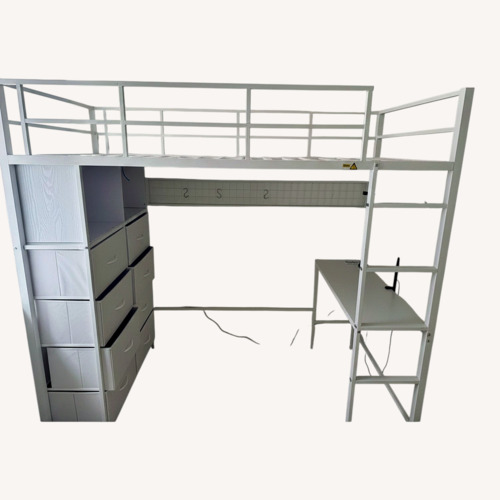 Used White Metal Bunk Bed for sale on AptDeco