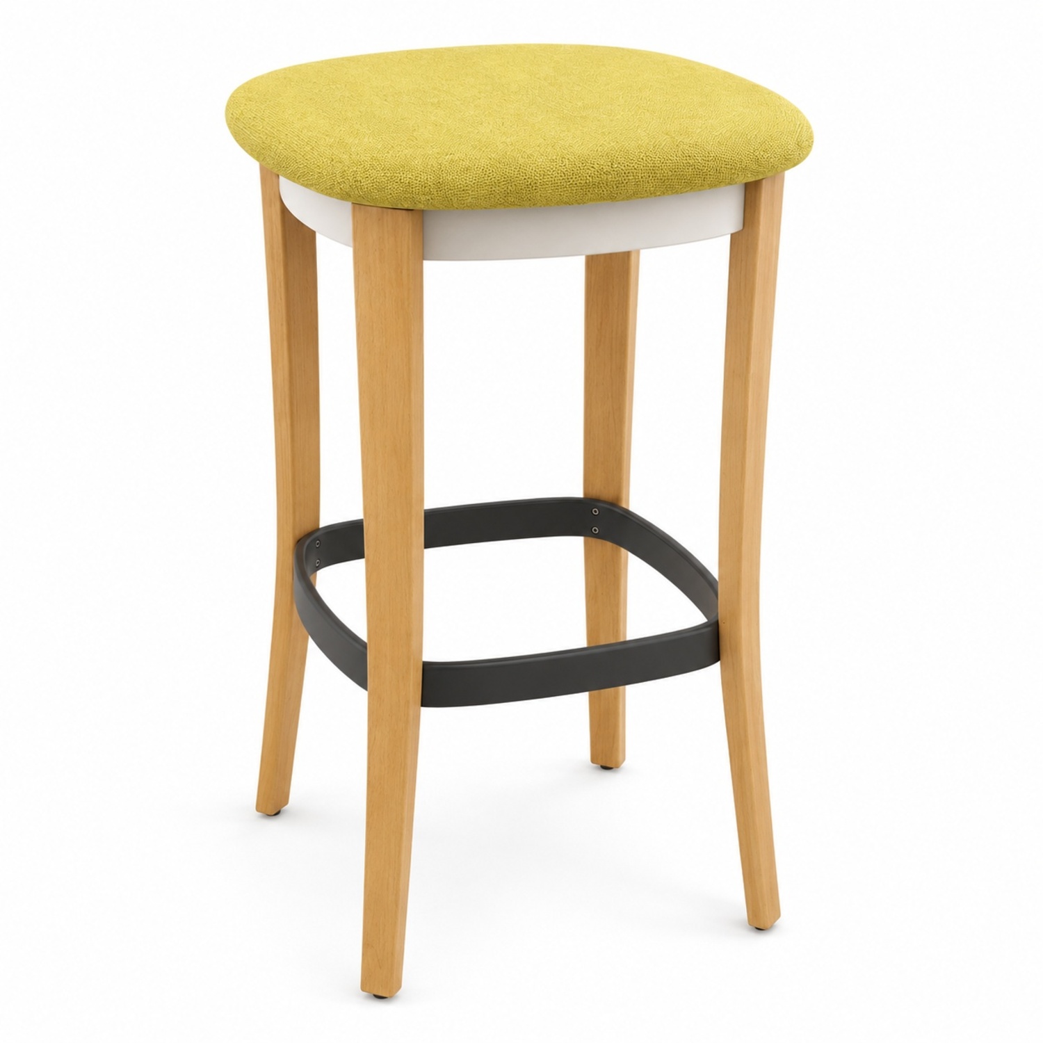 Teknion Zones Backless Yellow Wood Stool - image-5