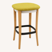 Teknion Zones Backless Yellow Wood Stool