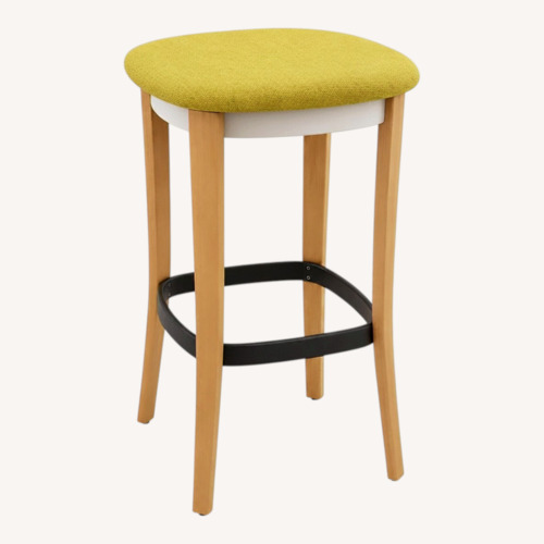 Used Teknion Zones Backless Yellow Wood Stool for sale on AptDeco