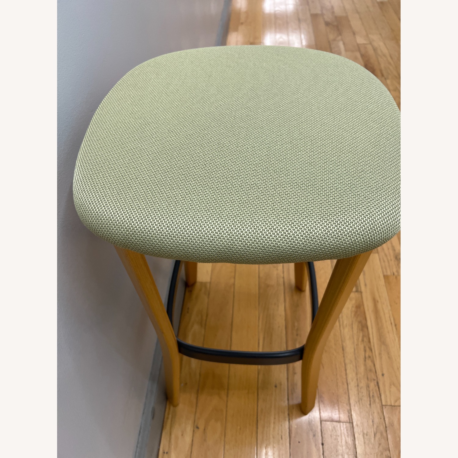 Teknion Zones Backless Yellow Wood Stool - image-2