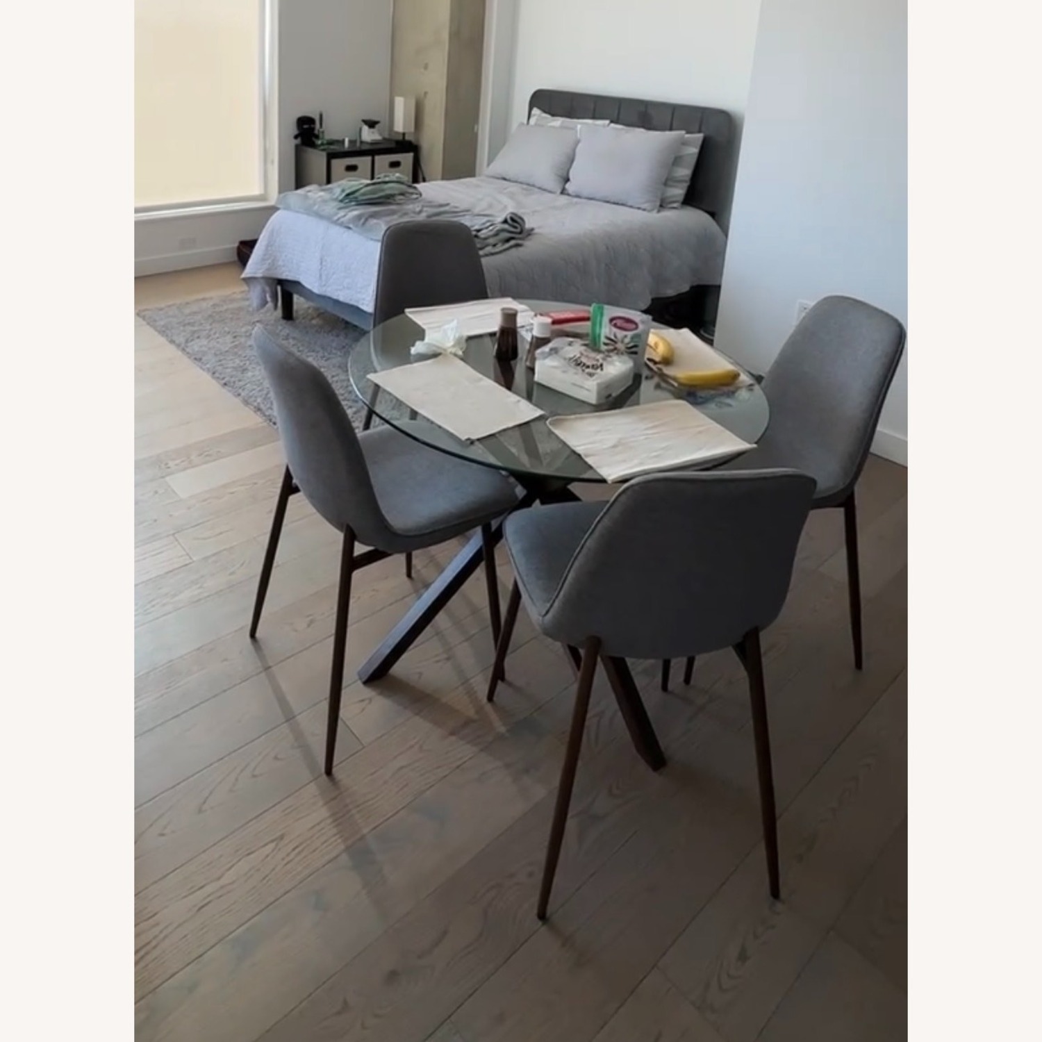 Wayfair Glass Dining Table Set w Chairs - image-1