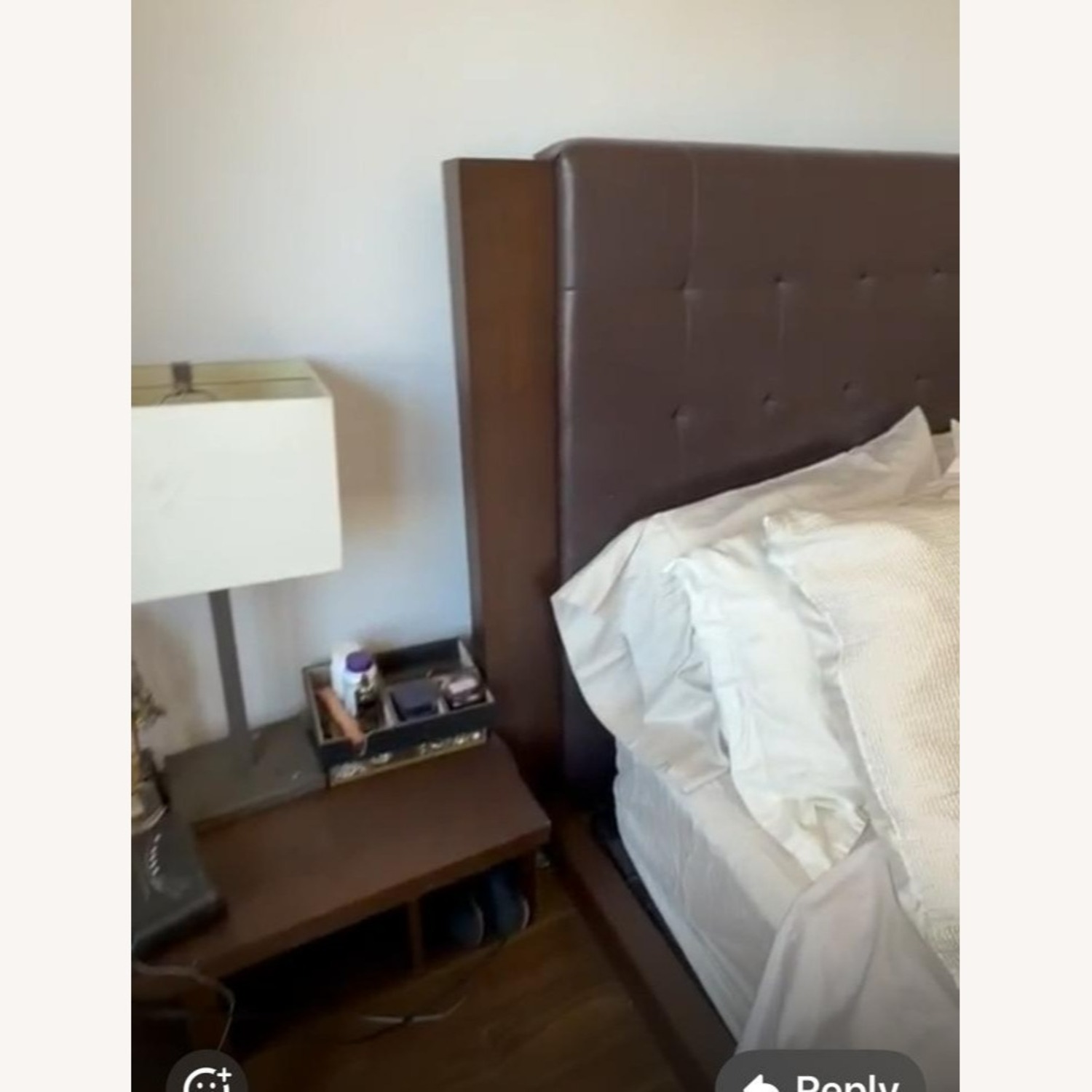 Calligaris Dark Brown Wood Queen Bed - image-3