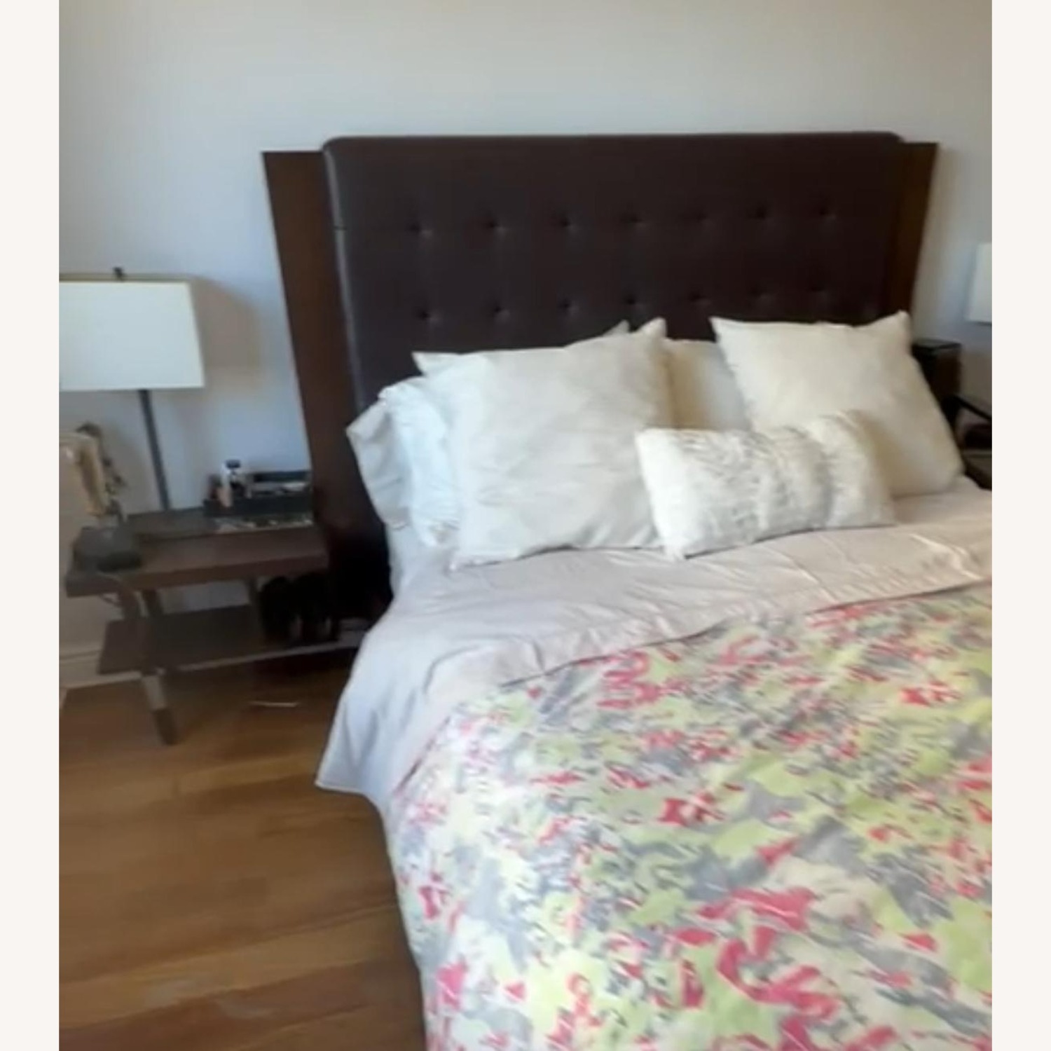Calligaris Dark Brown Wood Queen Bed - image-2