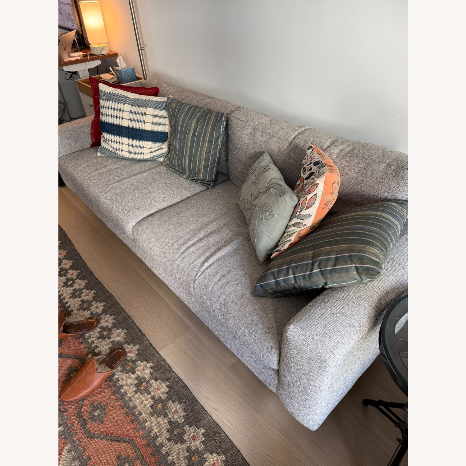 West Elm Grey 82" Sofa - image-3