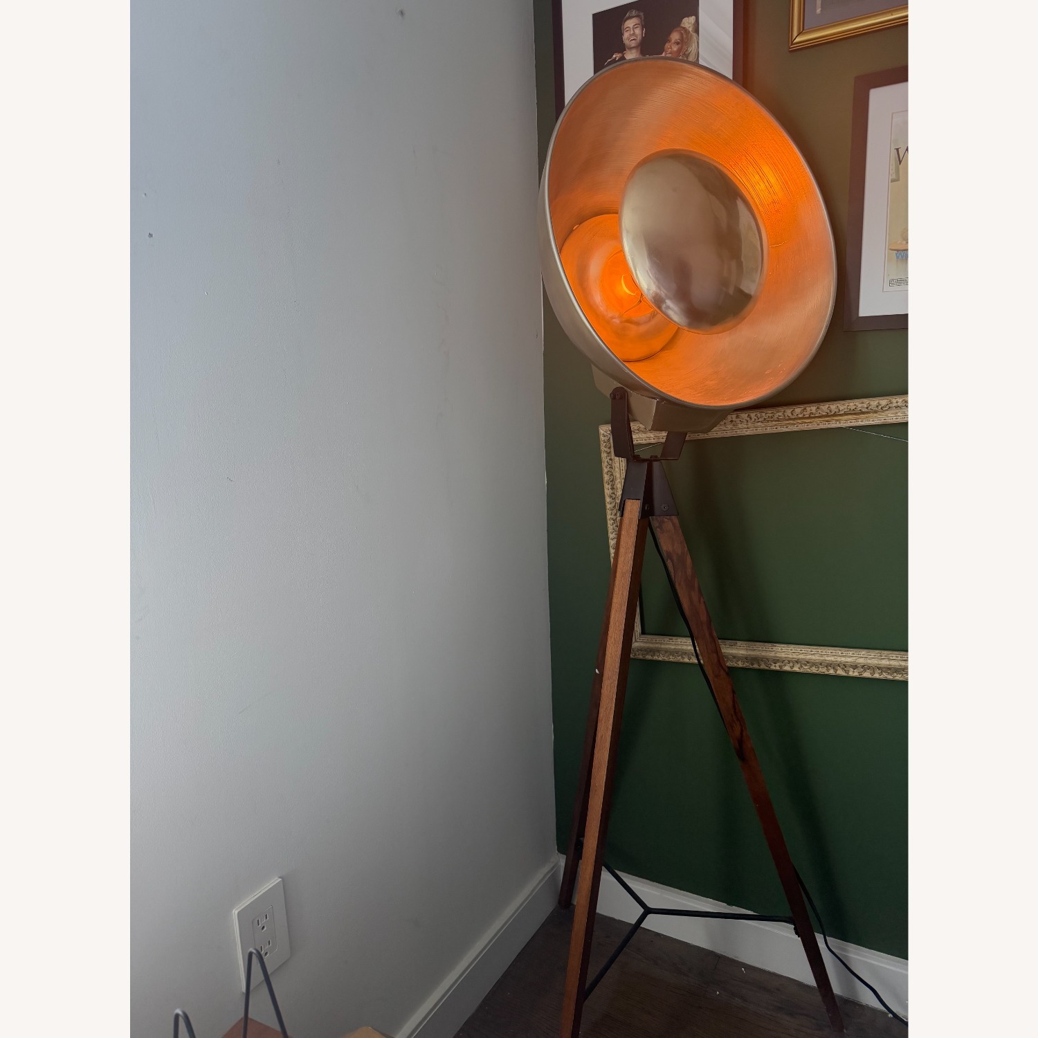 Industrial Tripod Spotlight Floor Lamp - image-2