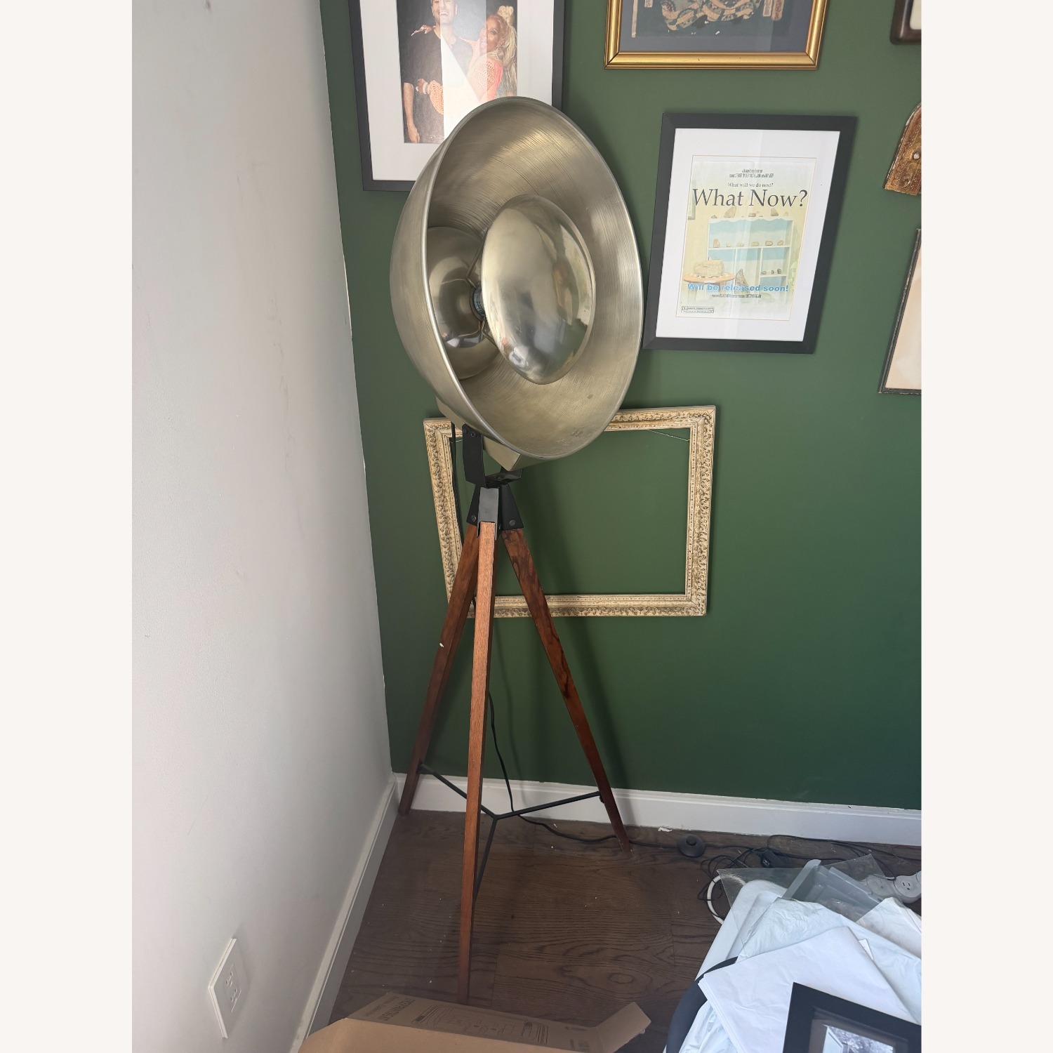 Industrial Tripod Spotlight Floor Lamp - image-1