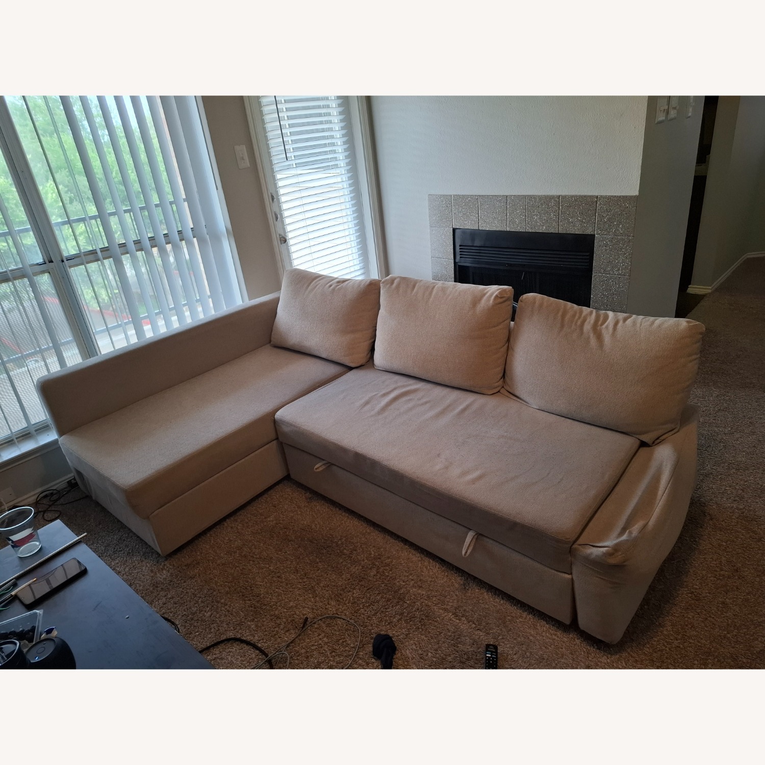 IKEA Friheten Light Brown Fabric 3+ Seater Sofa - image-1