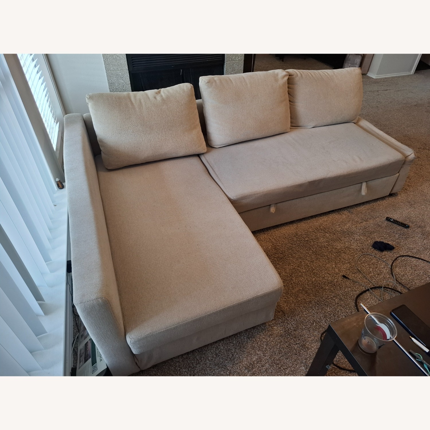 IKEA Friheten Light Brown Fabric 3+ Seater Sofa - image-3