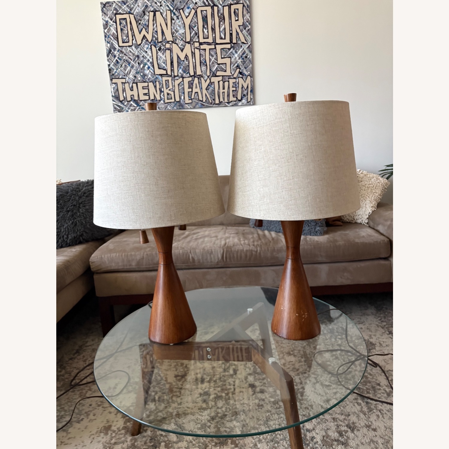 Light Brown Wood Table Lamps - image-1