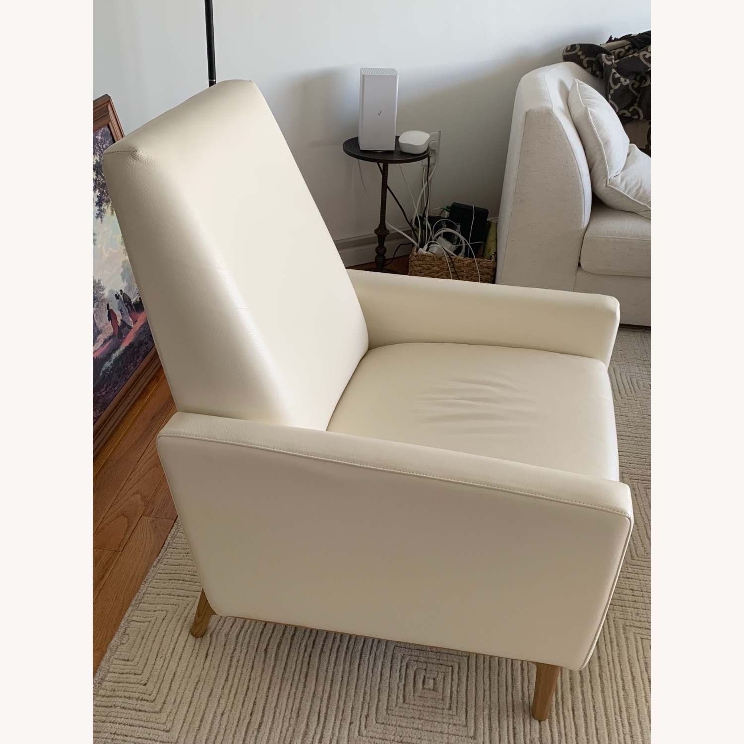 Design Within Reach White Leather Flight Recliner - image-3