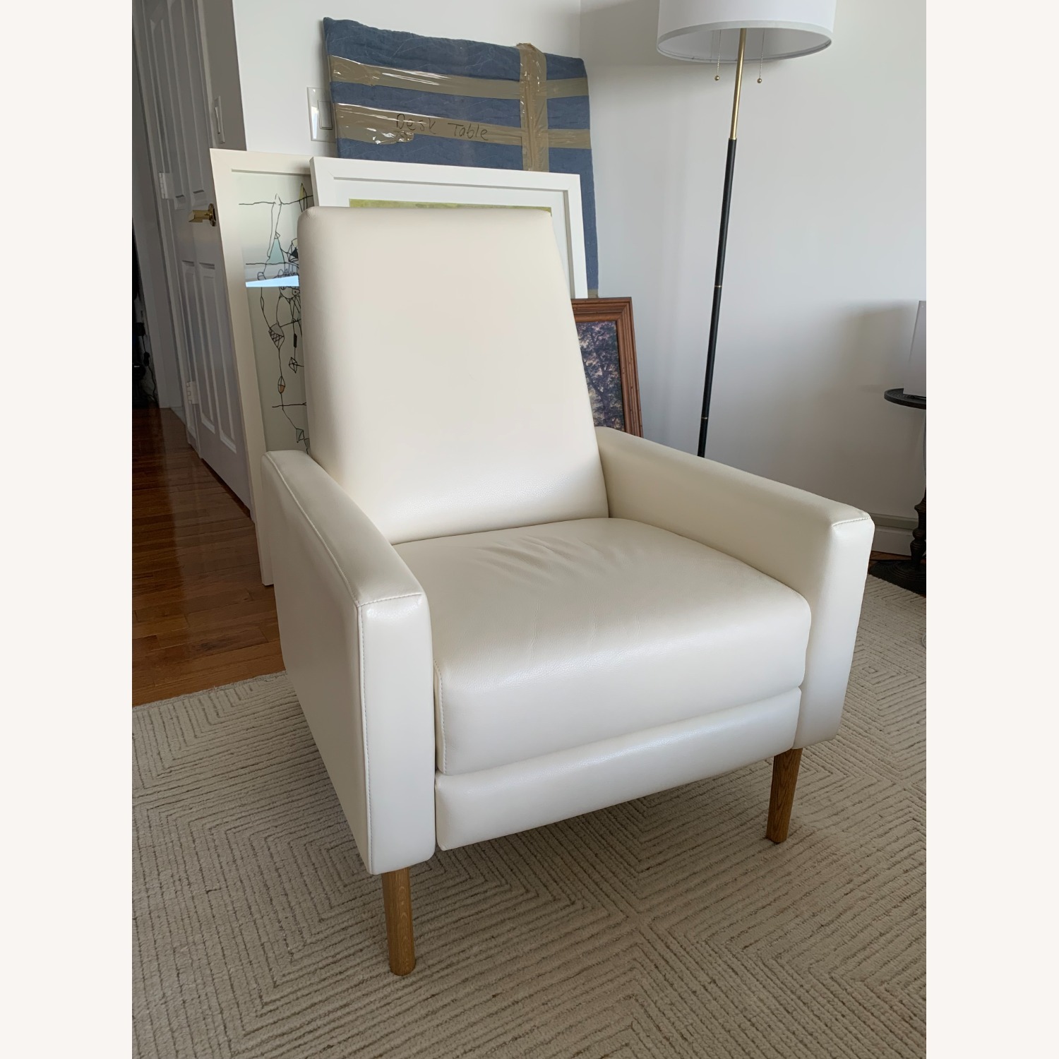 Design Within Reach White Leather Flight Recliner - image-1