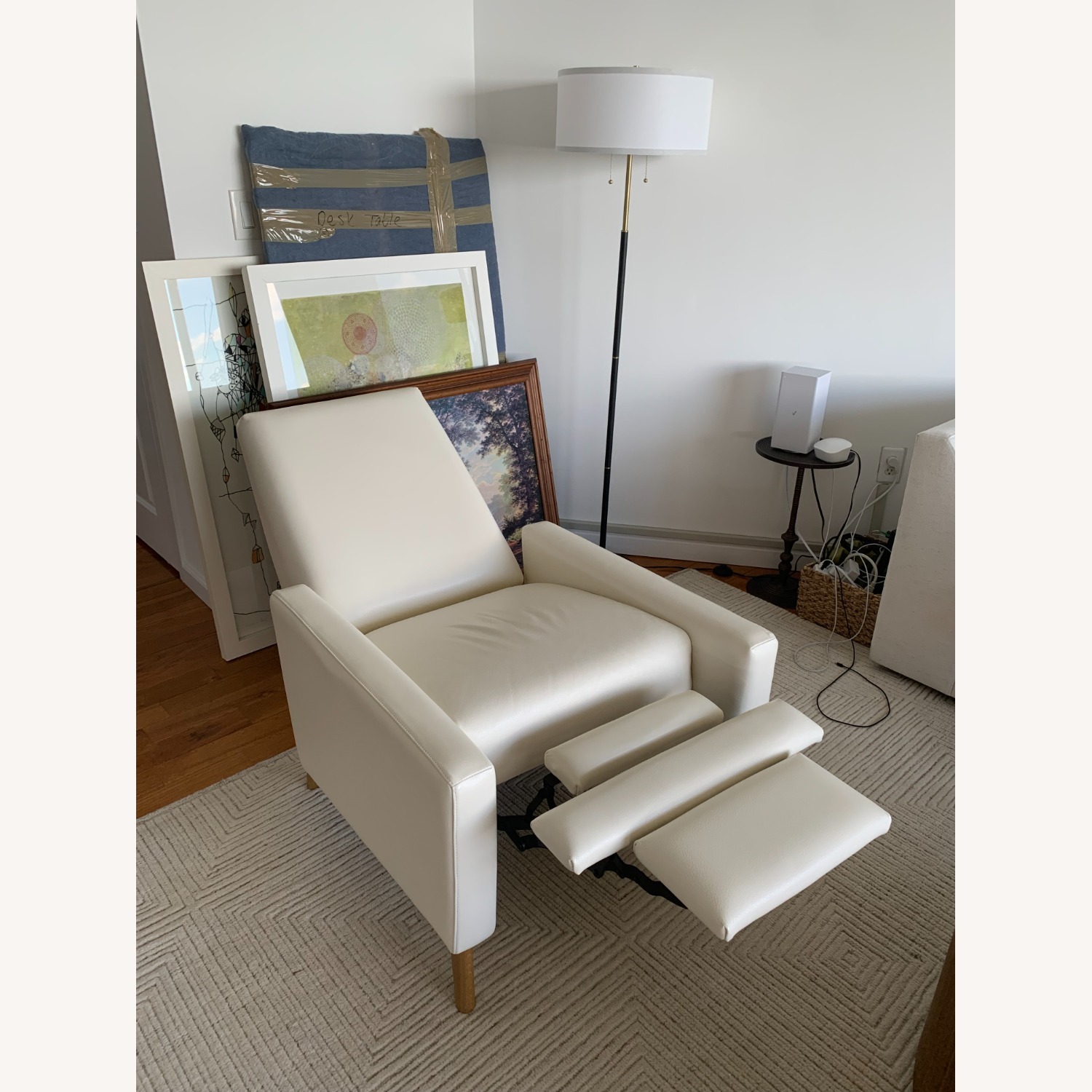 Design Within Reach White Leather Flight Recliner - image-4