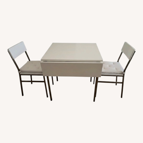 Used White Gold Extendable Dining Set  for sale on AptDeco