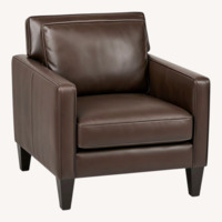 Crate & Barrel Rochelle Brown Leather Chair