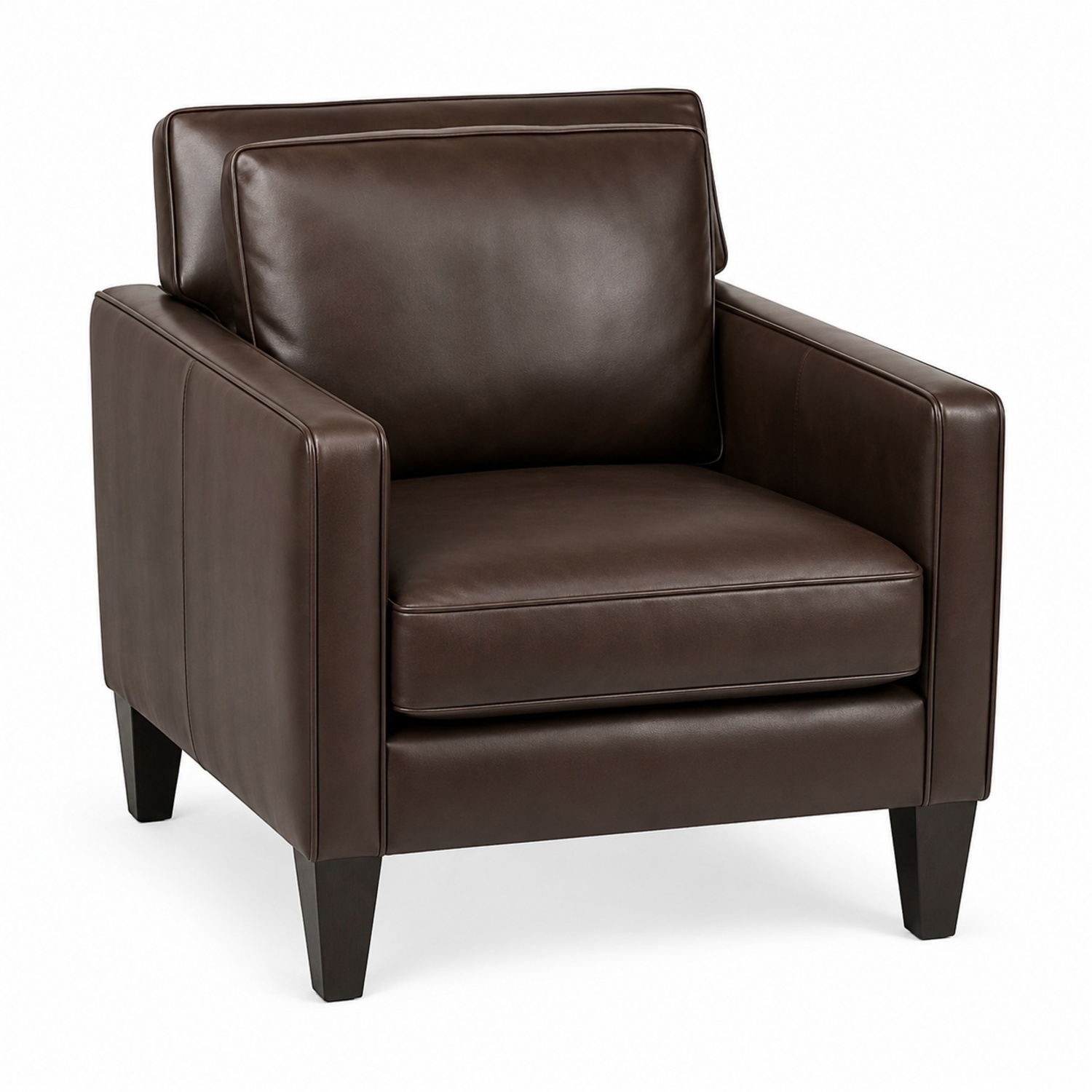 Crate & Barrel Rochelle Brown Leather Chair - image-5