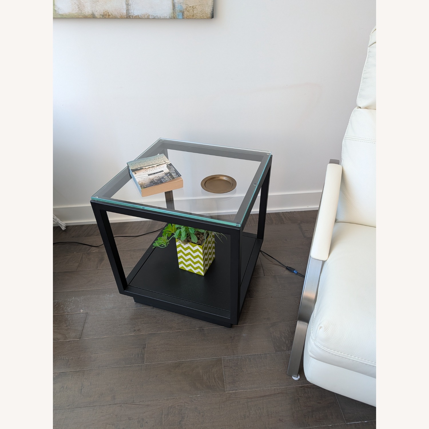 Wayfair Glass and Metal Side Tables W Shelf - image-2